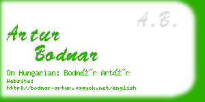 artur bodnar business card